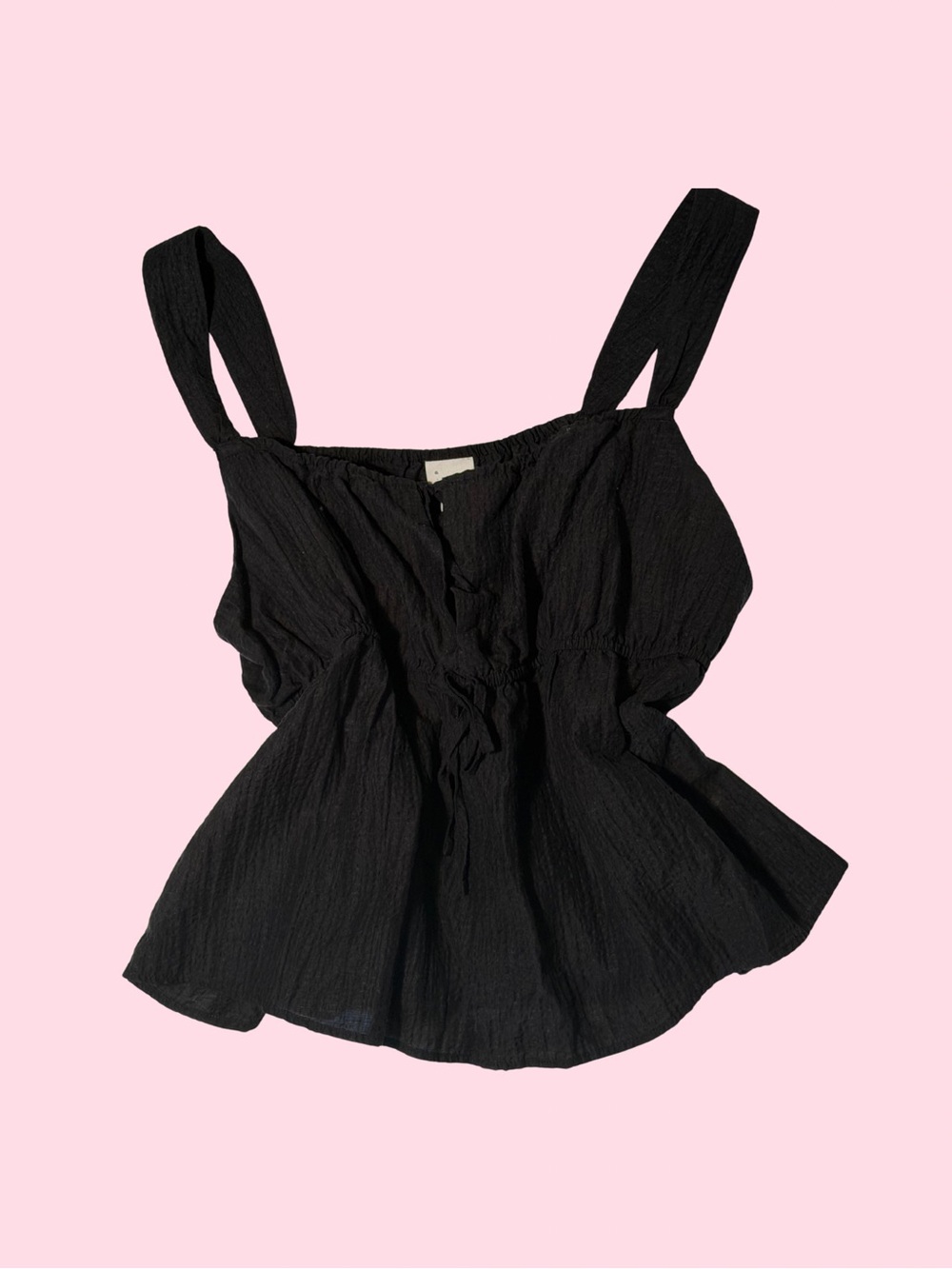 a new day Black Textured Sleeveless Peplum Camisole